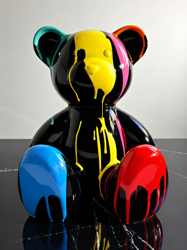 Œuvre d'Art - OURSON NOIR COULURE (5/6) Noir 35 cm