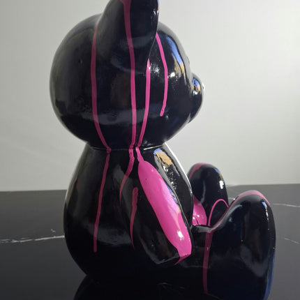 Œuvre d'Art - OURSON BLANC/VIOLET (3/6) - blanc violet - 35 cm