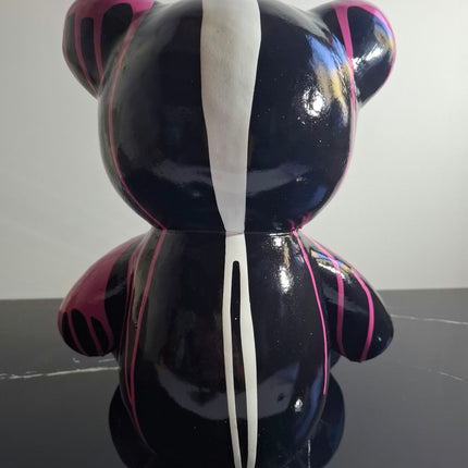 Œuvre d'Art - OURSON BLANC/VIOLET (3/6) - blanc violet - 35 cm