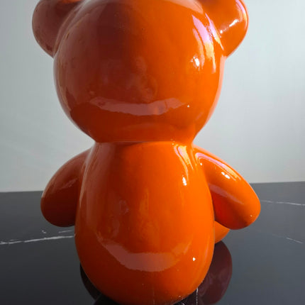 Œuvre d'Art - OURSON HERMES (2/6) -Orange -35cm