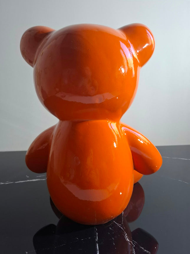 Œuvre d'Art - OURSON HERMES (2/6) -Orange -35cm