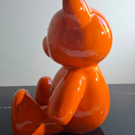 Œuvre d'Art - OURSON HERMES (2/6) -Orange -35cm