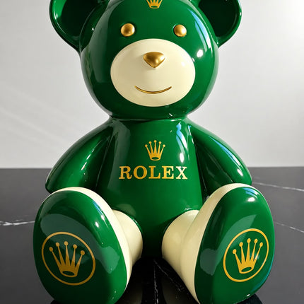Œuvre d'Art - OURSON ROLEX (3/6) - vert -35cm