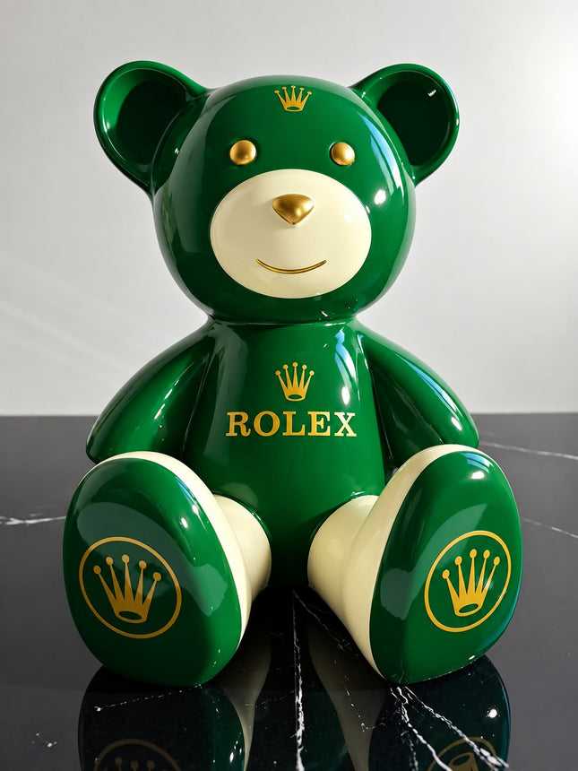 Œuvre d'Art - OURSON ROLEX (3/6) - vert -35cm