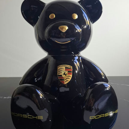 Œuvre d'Art - OURSON PORSCHE (4/6)  Noir  35 cm