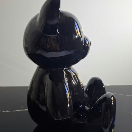 Œuvre d'Art - OURSON PORSCHE (4/6)  Noir  35 cm