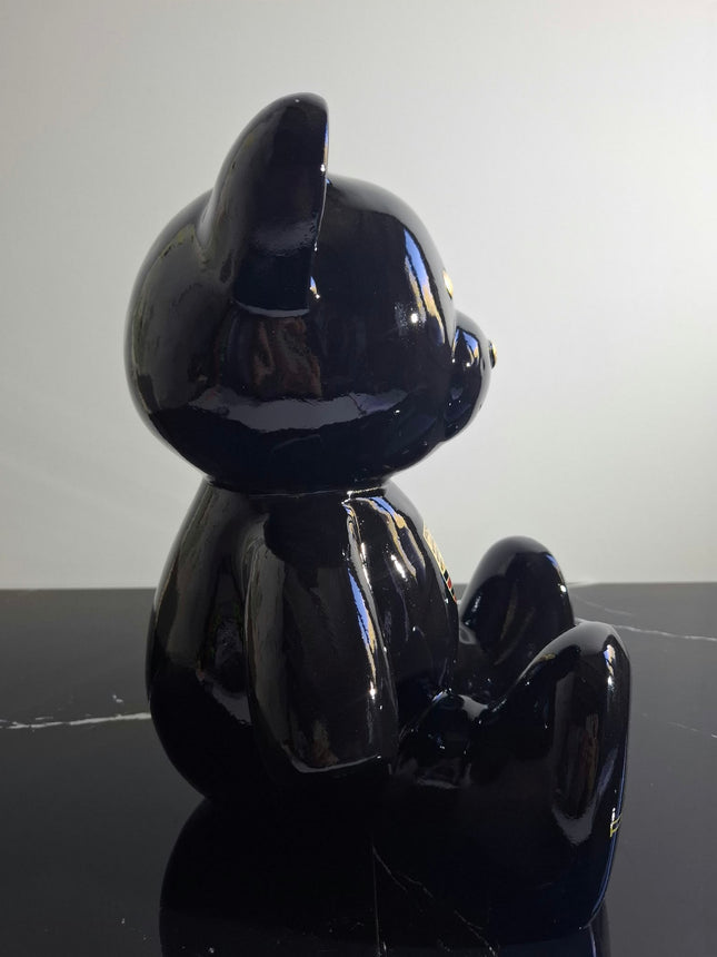Œuvre d'Art - OURSON PORSCHE (4/6)  Noir  35 cm