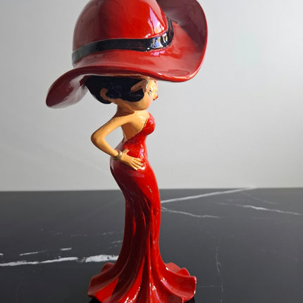 Œuvre d'Art - BETTY BOOP CHAPEAU (6/8)  Rouge 30cm