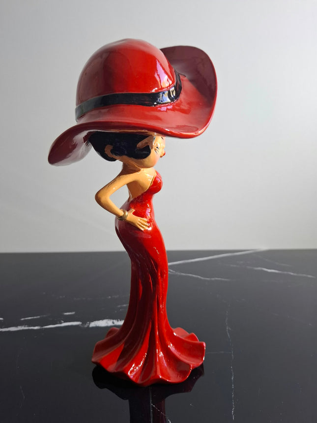 Œuvre d'Art - BETTY BOOP CHAPEAU (6/8)  Rouge 30cm