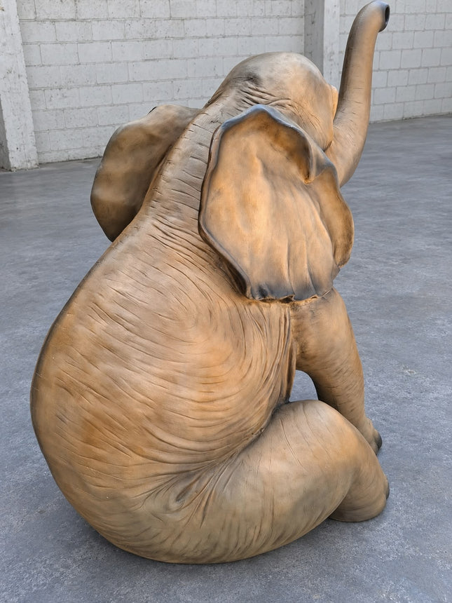 DESTOCKAGE - Sculpture Éléphant XXL en Résine 140 cm Nature – Statues Design