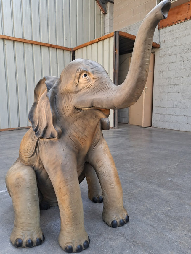DESTOCKAGE - Sculpture Éléphant XXL en Résine 140 cm Nature – Statues Design