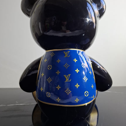 Œuvre d'Art - OURSON LOUIS VUITTON  (4/8)  Bleu et Noir  35cm