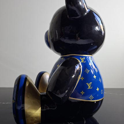Œuvre d'Art - OURSON LOUIS VUITTON  (4/8)  Bleu et Noir  35cm