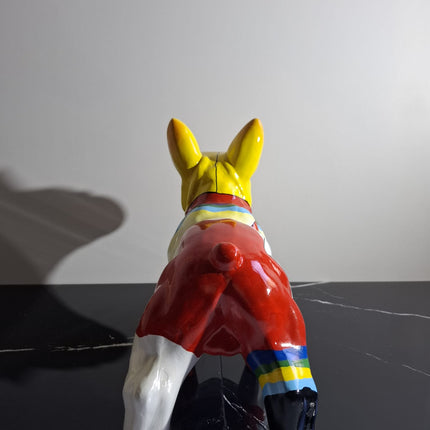 Œuvre d'Art - BOULEDOGUE PICASSO TETE JAUNE (5/8) Jaune Multicolore 35 cm
