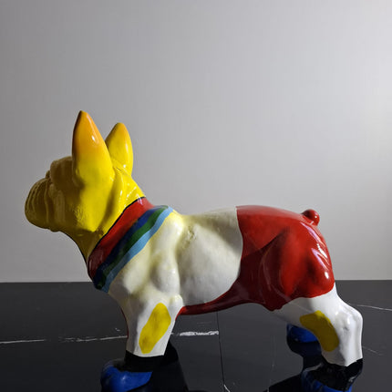 Œuvre d'Art - BOULEDOGUE PICASSO TETE JAUNE (5/8) Jaune Multicolore 35 cm