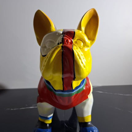 Œuvre d'Art - BOULEDOGUE PICASSO PREMIUM (5/8) Jaune Multicolore 35 cm
