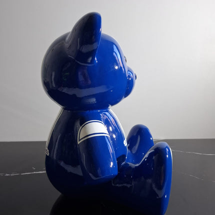Œuvre d'Art - OURSON MASERATI  (5/6) Bleu 35 cm