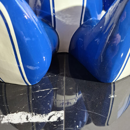 Œuvre d'Art - OURSON MASERATI  (5/6) Bleu 35 cm