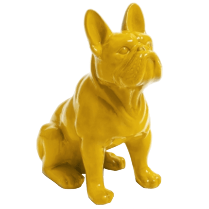 Statue Chien Bouledogue Francais Animaux Resine - 30cm - Jaune - ANIMAUX-RESINE.FR