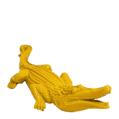 Statue Crocodile Animaux Resine - 120cm - Jaune - ANIMAUX-RESINE.FR
