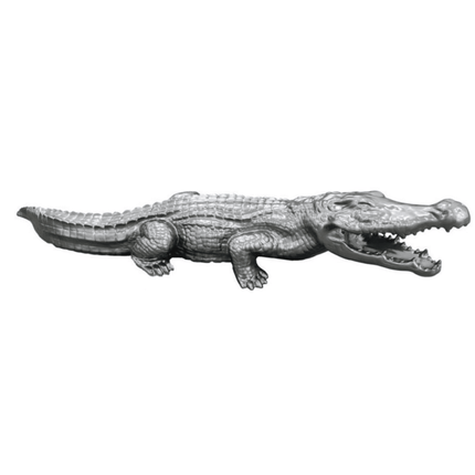 Statue Crocodile Animaux Resine - 130cm - Argenté - ANIMAUX-RESINE.FR