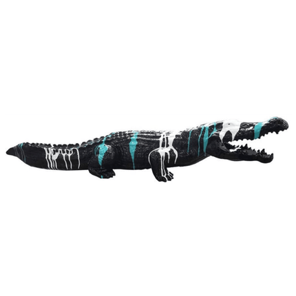 Statue Crocodile Animaux Resine - 130cm - Coulure Blanc - ANIMAUX-RESINE.FR