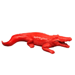 Statue Crocodile Animaux Resine - 130cm - Rouge - ANIMAUX-RESINE.FR