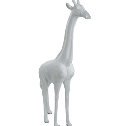 Statue Girafe Animaux Resine - 210cm - Blanc - ANIMAUX-RESINE.FR