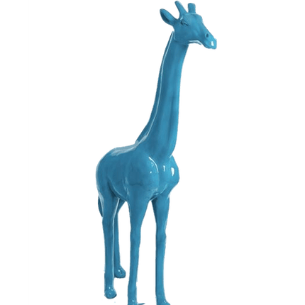 Statue Girafe Animaux Resine - 210cm - Bleu Ciel - ANIMAUX-RESINE.FR