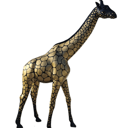 Statue Girafe Animaux Resine - 320cm - Doré - ANIMAUX-RESINE.FR