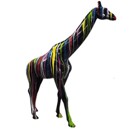 Statue Girafe Animaux Resine - 320cm - Multi Coulure Noir - ANIMAUX-RESINE.FR
