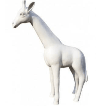 Statue Girafe Animaux Resine - 50cm - Blanc - ANIMAUX-RESINE.FR