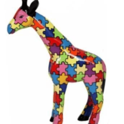 Statue Girafe Animaux Resine - 50cm - Puzzle - ANIMAUX-RESINE.FR